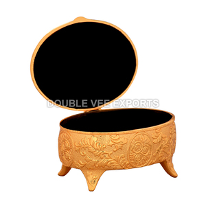 Boîte à pain ovale en laiton représentant la Sainte Famille |   Boîte de rangement décorative pour église – DOUBLE VEE EXPORTS - Product Image 3