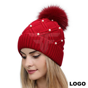 Gorros de Invierno para Mujer al por Mayor, Nuevos, de Alta Calidad, Forrados de Piel, Elegantes, Cálidos y Gruesos, Gorros de Punto Estilo Urbano - Product Image 1