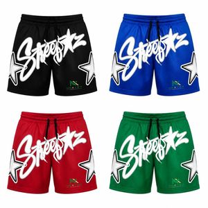 Shorts de sport pour homme personnalisés, imprimé graffiti étoile, séchage rapide, respirants, en polyester, pour l'été, le basketball et le streetwear - Product Image 6