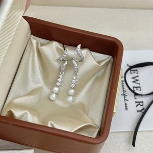 Boucles d'oreilles pendantes Galaxy Moonlight Fashion, perles d'eau douce et argent pur avec pompon, design populaire en gros - Product Image 5