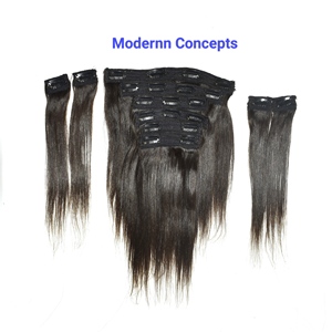 <b>Cheap</b> 100% Raw Unprocessed Wholesale Natural Virgin Vendor Silky Straight Clip Vietnamese Temple Human Hair <b>Extensions</b> - Product Image 1