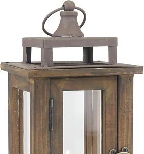 Farol de Vidrio y Madera Rústico, Decorativo, Estilo Granja, para Decoración del Hogar, Jardín y Bodas - Product Image 5
