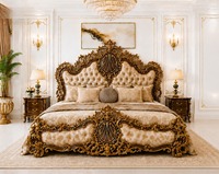 Lit double en teck noir au design turc, durable, classique, détachable, moderne, couleur et taille personnalisables