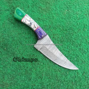 Cuchillo de Caza de Acero de Damasco de Grado Industrial Hecho a Mano, Personalizable OEM, Hoja Fija, Mango de Madera, Garantía de 3 Años - Product Image 4