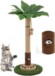 Arbre à gratter pour chat de 35 pouces de haut, écologique et durable, avec construction en bois et plastique, jouet avec trou pour souris pour chats d'intérieur - Product Image 2