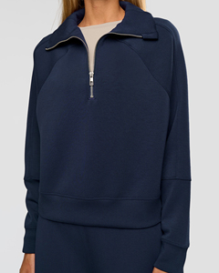 Sudadera con capucha de invierno para mujer, con logotipo personalizado impreso en la parte delantera, gruesa, con cremallera, naranja, de forro polar/terry francés, al por mayor - Product Image 4