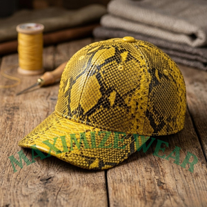Custom Luxury Real Sheepskin Leather Baseball Cap | Two-Tone Blue & Black Genuine Leather <b>Dad</b> <b>Hat</b> | Premium Adjustable Sports - Product Image 3