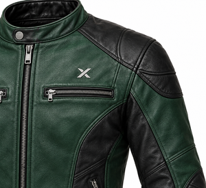 Chaqueta de Motocicleta de Cuero de Lujo |   Vino Tinto, Negro, Marrón, Verde |   Fabricante OEM ODM |   Diseño de Calidad Premium |   Resistente al viento | - Product Image 4