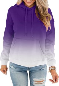 Sudadera con Capucha Extra Grande para Mujer, Color Sólido, Manga Larga, Tejido de Algodón Transpirable, para Otoño, Corte Regular, Largo Extendido - Product Image 5