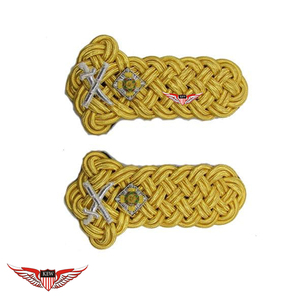 KEW Eco-Friendly Customizable Luxury Embroidered Bullion Wire Thread Shoulder Board Epaulettes <b>Braided</b> Vintage <b>Accessory</b> - Product Image 1