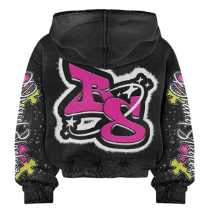 Conjunto Deportivo Glory con Logotipo Personalizado para Hombre, Estilo Y2K, Sudadera con Capucha de Forro Polar Grueso, Cierre Completo, Parche Gráfico Bordado, Pantalones Acampanados - Product Image 3