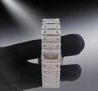 Silberne Moissanit-Diamantuhr Iced Out Hip-Hop Arabisches Zifferblatt Edelstahl Herren ETA Automatik Versteckter Verschluss Runder Brillantschliff