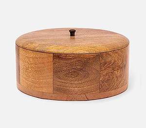 Nouvelle boîte à chapati en bois au design incroyable, boîte à riz, garde les aliments au chaud, écologique, plats de cuisson, passe au lave-vaisselle, 20 cm - Product Image 2