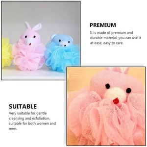 Éponge de bain douce en maille pour enfants, motif animal de dessin animé (canard, grenouille), respectueuse de la peau, jouet de douche pour bébé, vente en gros - Product Image 4