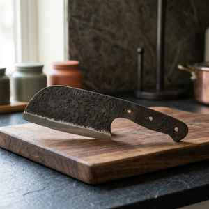 Cuchillo de Cocina DIY de Acero de Alto Carbono Hecho a Mano Prime Crafts International con Hoja en Bruto de Acero Forjado y Acabado Martillado de Espiga Completa - Product Image 5