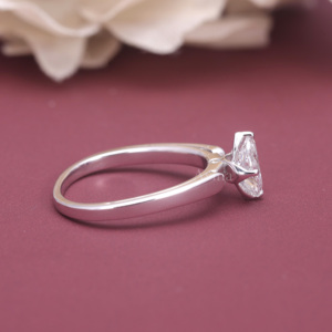 IGI Certified Oval Lab Grown Diamond Solitaire Engagement <b>Ring</b> 14K White / Rose And Yellow Gold Classic 4 Prong <b>Ring</b> for Women - Product Image 3