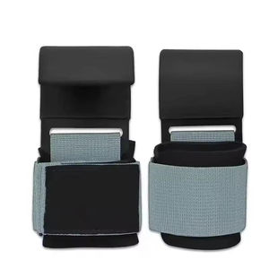 Crochets de musculation en caoutchouc violet personnalisés avec support antidérapant pour les poignets et sangles de levage robustes pour les exercices de traction - Product Image 4