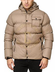 Parka personnalisée de haute qualité et durable pour hommes Manteau à bulles d'extérieur de grande taille avec col montant et bouffant d'hiver - Product Image 2