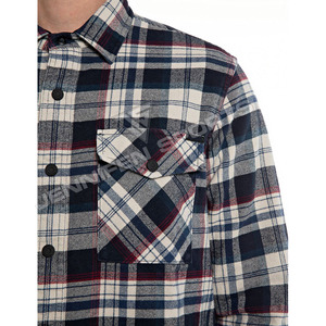 Camisas de Franela a Cuadros Multicolores Casuales para Hombre, Manga Larga, Estilo Urbano Personalizado, 100% Algodón, Cierre de un Solo Botón - Product Image 3