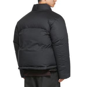 Veste d'hiver légère en duvet de canard noir à col en V de haute qualité OEM, style kimono, avec fermeture éclair, pour homme - Product Image 2