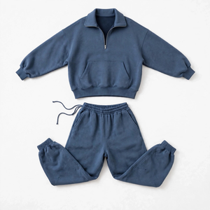 Chándal Informal Unisex de Otoño con Logotipo Personalizado Impreso, 100% Poliéster, Transpirable, Cómodo, Oversize, Antibacteriano, Cuello en V Sólido - Product Image 3