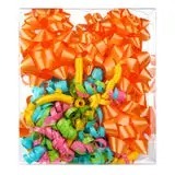 Custom <b>Orange</b> Star Bow Gift Ribbons Solid Color <b>Paper</b> Decorative for Birthday Packaging and Wedding Decoration - Product Image 2