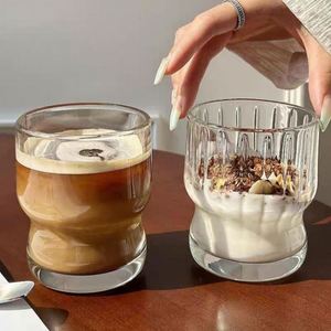 Tasse à café ronde transparente à paroi simple résistante à la chaleur, style rétro, pour la maison et les fêtes, idéale pour le lait - Product Image 2