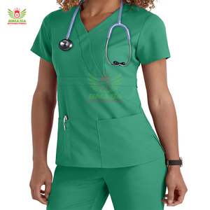 Custom Embroidery Short Sleeve <b>Nursing</b> <b>Scrub</b> Uniforms Sets Breathable Hospital Uniforms Casual Medical <b>Scrubs</b> For Women Pakistan - Product Image 6