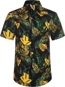 Conjunto de Camisa Hawaiana Floral y Pantalones Cortos para Hombre, Talla Grande, Atuendo Casual de Playa para Otoño, Dos Piezas con Estampado Tropical, Transpirable, Ideal para Vacaciones - Product Image 4