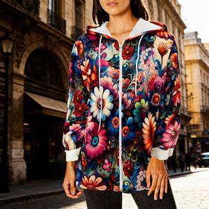 Offre Spéciale sur Temu : Sweat à Capuche Floral Attrayant pour Femme, Léger et Décontracté à Manches Longues avec Cordon de Serrage pour le Quotidien - Product Image 4