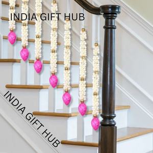 Fleur artificielle faite à la main Latkan porte suspendue Toran Bandanwaar cloche pour la maison bureau Temple Diwali décorations de fête de mariage - Product Image 3