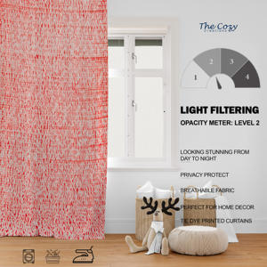 Cortina con Estampado Tie Dye Teñida a Mano, de Algodón Natural, Decorativa para Ventana, para Dormitorio, Apartamento, Villa, Venta al por Mayor en India - Product Image 6