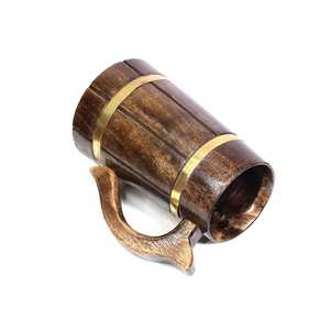 Taza de whisky artesanal de roble blanco con inserto térmico de aluminio, taza de cerveza de madera personalizada, estilo rústico hecho a mano - Product Image 3