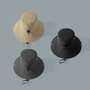 Chapeau de pêche résistant à l'eau, casquette d'extérieur à large bord, tissu à séchage rapide, cordon de serrage réglable, conception respirante pour la pêche longue durée - Product Image 4