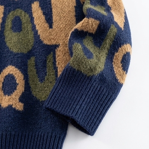 Pull tricoté personnalisé pour homme, col rond, coupe ample, manches longues, style streetwear américain, décontracté, automne-hiver, vente en gros usine - Product Image 6