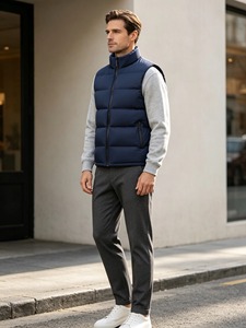 Chaleco Acolchado sin Mangas para Hombre, con Logotipo Personalizado del Fabricante, OEM, Unisex, para Exteriores, Chaleco de Invierno con Acabado Brillante - Product Image 3