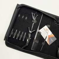 BEAUTIVIA Pince à micro-mèches en acier inoxydable de qualité chirurgicale, à nouer à la main, avec étui en cuir, outils d'extension capillaire