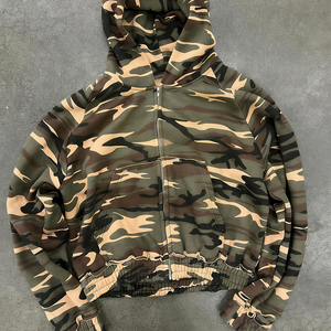 Nuevo Conjunto de 2 Piezas con Capucha, Estampado de Camuflaje, en Felpa Francesa de Poliéster/Nylon Ecológico de Alto Peso, Personalizado - Product Image 2