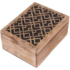 Artisan Wooden Hand Carved Storage <b>Boxes</b> For Jewelry <b>Keepsake</b> Or Vanity Storage Rustic Wooden Box For Homedecor Festival Gifting - Product Image 2