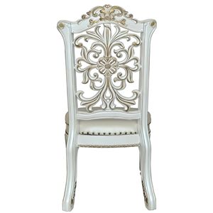 Set di 2 Sedie da Pranzo in Avorio e Perle Antiche con Finitura a Chiodi - Product Image 4