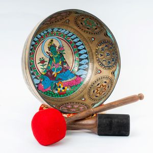 Cuenco Cantante Tara Verde Tallado a Mano de 11 Pulgadas NBTE para Terapia de Sonido y Meditación - Product Image 5