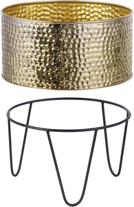 Ensemble de 2 pots de fleurs décoratifs en métal moderne avec supports noirs mats pour salon, chambre et bureau - Product Image 5