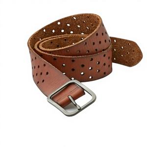 Cinturón de Cuero Vacuno con Hebilla de Acero, OEM ODM Personalizado, Alta Calidad, Impermeable, Estilo Vintage, Resistente, Cinturones para Hombre, Venta Directa de Fábrica - Product Image 2