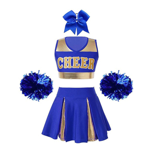 Tenue d'entraînement et de performance pour équipe de cheerleading, imprimée avec strass, couleurs et logo personnalisables, 100 % polyester respirant - Product Image 3