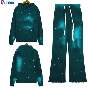 Nueva Llegada: Conjuntos Deportivos de Terciopelo Reversibles Ecológicos Personalizados Unisex, Ropa Profesional Sólida, Cómoda, de Corte Regular, con Capucha y Pantalones Acampanados - Product Image 1