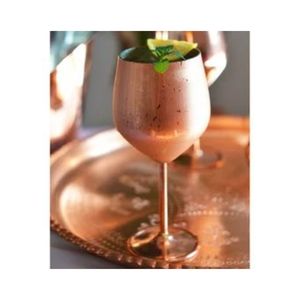 Ensemble de verres à vin luxueux en acier inoxydable plaqué cuivre, gobelets en métal incassables pour fêtes, bar et décoration, verrerie à pied décorative - Product Image 4