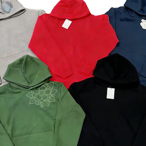 Sudadera con Capucha de Felpa de Algodón para Hombre, Corte Regular, Diseño con Estampado Floral y Bolsillos, Ropa Casual de Otoño, Calidad Premium - Product Image 1