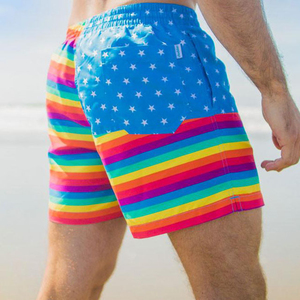 Hot Selling <b>Men's</b> Casual 100% Cotton Quick Dry Lightweight Board Shorts Swim <b>Trunks</b> for Boys Summer Beach - Product Image 5