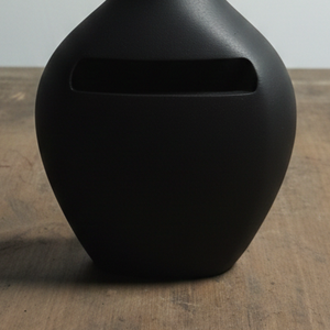 Luxury Hollow <b>Matte</b> Black Metal Vase Elegant Handcrafted Slim Neck Modern Home Decor <b>Table</b> Centerpiece Single Unit Only - Product Image 4