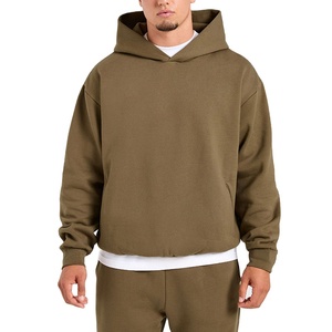 New 2026 Design Winter Men's Casual Hoodie-Plain Dyed 100% Cotton Quick Dry <b>Thick</b> <b>Fleece</b> Long Sleeve Regular Fit Breathable - Product Image 1